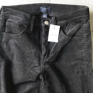 NWT jcrew Highrise skinny corduroy pant dark grey